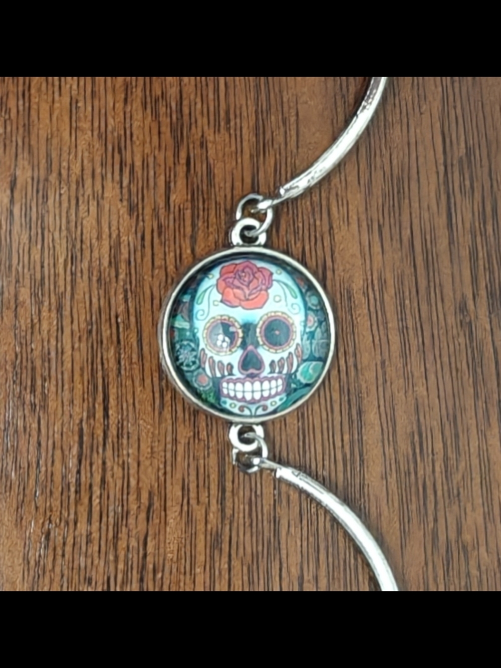 Dia de los Muertos Style Skull, Adjustable Bracelet NWOT